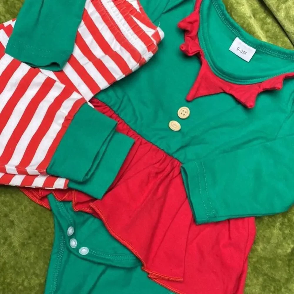 0-3 Months Elf Christmas Outfit, NWOT